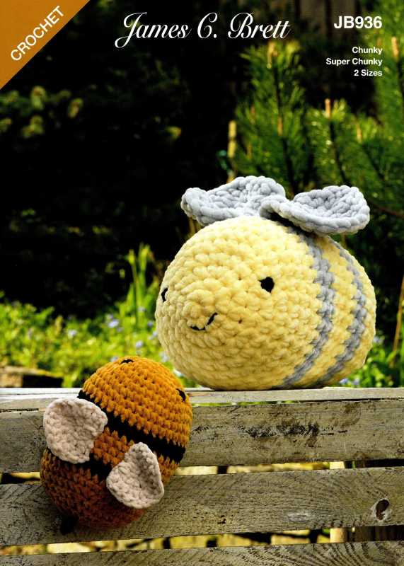 Crochet Pattern - James C Brett JB936 - Flutterby Chunky - Bonnie & Brucie Bumble Bees